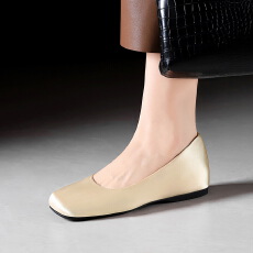 批发法式风时尚气质女鞋高级感绸缎方头浅口一脚蹬内增高优雅单鞋