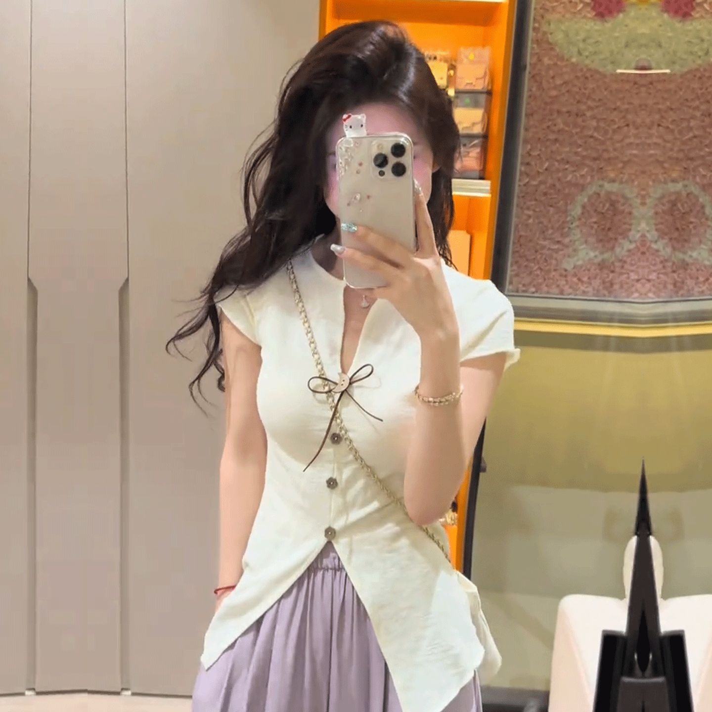 FA35005# 新款夏季小众修身显瘦开叉上衣 服裝批發女裝批發服飾貨源
