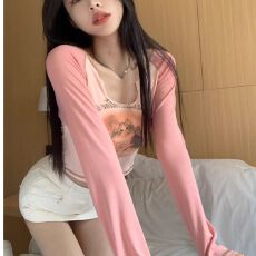 批发猫咪印花小众露脐t恤女团jazz<b class='q'>爵士舞</b><b class='q'>服装</b>