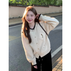 批发已发货 刺绣花朵针织开衫上衣外套女2025秋季新款甜美设计感毛衣