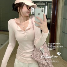 批发已出货 长袖T恤女早秋修身显瘦上衣