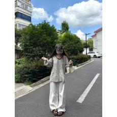 批发已出货 防晒条纹长袖T恤女夏季2025新款韩系休闲宽松圆领上衣