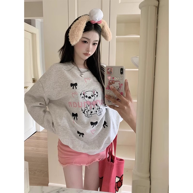 MY14004# 复合薄款/加绒卫衣女印花女裝貨源服裝批發