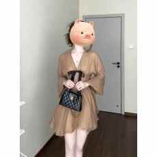 批发已出货 法式V领长袖收腰连衣裙女<b class='q'>夏</b>超好看独特漂亮裙子