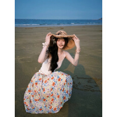 批发已发货 半身裙女夏设计感小众高腰伞裙中长款裙子