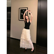 批发已发货 半身裙温柔<b class='q'>甜美</b>氛围感网纱蛋糕裙重工艺蓬蓬A字长裙