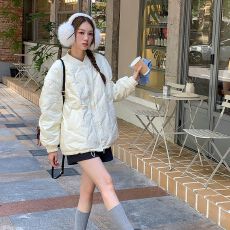 批发已出货 棒球棉服<b class='q'>立领</b>纯色韩系宽松女学院