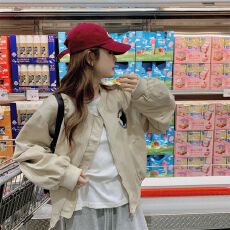 批发后背刺绣棒球服外套女春秋2025新款小个子减龄超火爆款<b class='q'>夹克</b>上衣