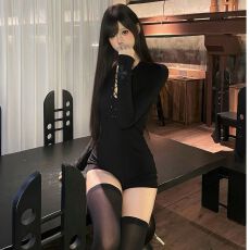 批发已发货 <b class='q'>长袖</b>连体衣女早秋季外穿收腰显瘦修身包臀短裤子
