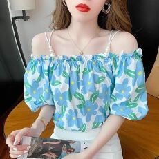 批发一字肩<b class='q'>短袖</b><b class='q'>衬衫</b>女