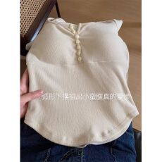 批发韩系黄色斜肩长袖T恤女辣妹露肩<b class='q'>打底</b>衫<b class='q'>上衣</b>ins