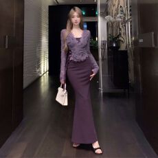 批发已出货辣妹性感<b class='q'>蕾丝</b>上衣鱼尾半身裙<b class='q'>两件套</b>装御姐独特绝美小套装裙