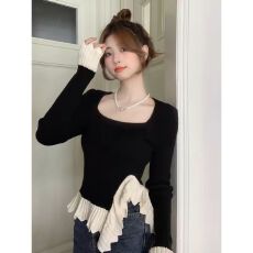 批发已发货 春秋冬季修身<b class='q'>显瘦</b>内搭长袖针织衫上衣潮