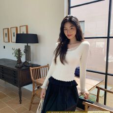 批发已出货 白色蕾丝花边长袖打底衫<b class='q'>t</b><b class='q'>恤</b>女秋季内搭修身显瘦上衣