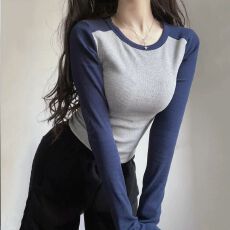 批发已出货 长袖<b class='q'>T</b><b class='q'>恤</b>女春秋内搭短款打底衫辣妹高腰紧身上衣服