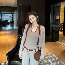 批发已出货 针织衫<b class='q'>女</b>2025秋冬季新款韩系内搭吊带背心百<b class='q'>搭</b>休闲裤套装