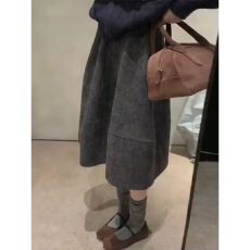 批发已出货 <b class='q'>花苞</b><b class='q'>裙</b>女秋冬2025新款高腰a字加厚半身<b class='q'>裙</b>中长款蓬蓬<b class='q'>裙</b>