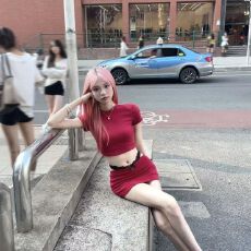 批发上衣<b class='q'>性感</b>辣妹套装女夏季包臀短裙<b class='q'>夜店</b>两件套