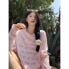 批发韩版慵懒风<b class='q'>长袖</b>防晒衣夏字母印花<b class='q'>宽松</b>休闲百搭上衣