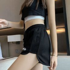 批发ins超火高腰<b class='q'>运动</b>阔腿短裤女辣妹热裤