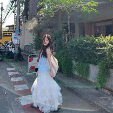 甜美少女2026波点网纱短袖+花边拼接吊带背心春