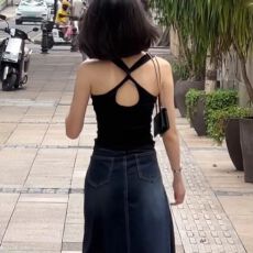 批发已出货 韩系简约温柔风露背设计感小众背心<b class='q'>吊带</b>挂脖显瘦上衣<b class='q'>女</b>