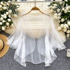 批发已出货 法式简约温柔风防晒衫<b class='q'>长袖</b>仙气高级感显瘦夏季新款上衣女