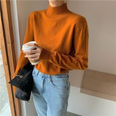 批发高领打底衫女2026秋季新款<b class='q'>韩版</b>长袖修身打底衫纯色洋气内搭毛衣