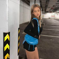 批发仿棉美式辣妹绑带v领连衣裤<b class='q'>女</b>春秋修身连体高腰上衣短裤 上新款
