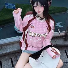 批发做工美式高街赛车风长袖<b class='q'>T</b><b class='q'>恤</b><b class='q'>运动</b>情侣男女宽松上衣秋新款