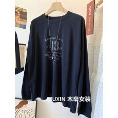 批发原版21支纯棉~大码300斤韩版女印花上衣秋装新款宽松插肩袖<b class='q'>T</b>恤衫