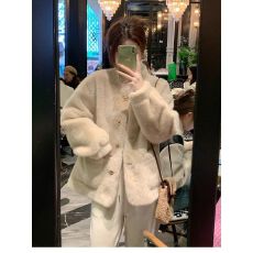 批发2026新款加厚水貂绒皮毛一体毛毛外套女冬季<b class='q'>短款</b>立领环保<b class='q'>皮草</b>大衣