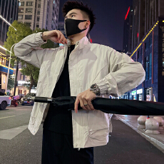 批发<b class='q'>秋</b>款夹克外套男潮牌解构设计纯色高级感痞帅百搭上衣