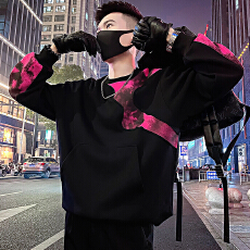 批发秋款男士卫衣异质拼接潮牌痞帅高级感长袖上衣