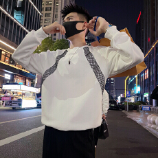 批发秋季长袖卫衣外套潮牌解构设计感拼料撞色全棉痞帅休闲上衣男