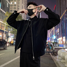 批发/P128控178 2026春款麂皮绒<b class='q'>潮</b>流痞帅男士夹克休闲流行外套