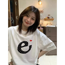 批发韩国<b class='q'>大</b>码<b class='q'>女</b>装纯棉210克100%棉<b class='q'>女</b>夏装慵懒宽松百搭印花短袖T恤韩系