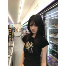 批发韩国大码女装纯棉210克100%棉女夏装慵懒宽松百搭印花短袖T恤韩系