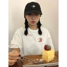 批发韩国大码女装纯棉210克100%棉女夏装慵懒宽松百搭印花短袖T恤韩系