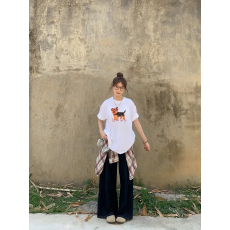 批发韩国大码女装纯棉210克100%棉女夏装慵懒宽松百搭印花短袖T恤韩系