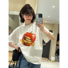 批发韩国大码女装纯棉210克100%棉女夏装慵懒宽松百搭印花短袖T恤韩系