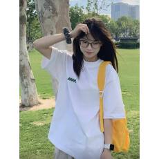批发韩国大码女装纯棉210克100%棉女夏装慵懒宽松百搭印花短袖T恤韩系