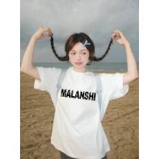 批发韩国大码女装纯棉210克100%棉女夏装慵懒宽松百搭印花短袖T恤韩系