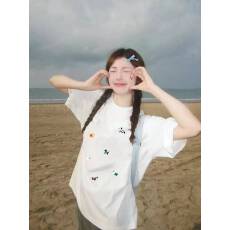 批发韩国大码女装纯棉210克100%棉女夏装慵懒宽松百搭印花短袖<b class='q'>T</b><b class='q'>恤</b>韩系