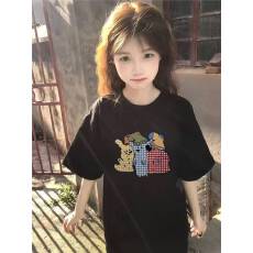 批发韩国大码女装纯棉210克100%棉女夏装慵懒宽松百搭印花短袖<b class='q'>T</b><b class='q'>恤</b>韩系