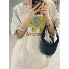 批发韩国大码女装纯棉210克100%棉女夏装慵懒宽松百搭印花短袖<b class='q'>T</b><b class='q'>恤</b>韩系