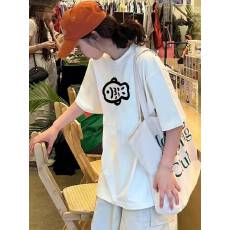 批发韩国大码女装纯棉210克100%棉女夏装慵懒宽松百搭印花短袖<b class='q'>T</b><b class='q'>恤</b>韩系