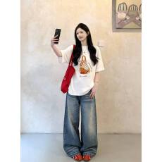 批发韩国大码女装纯棉210克100%棉女夏装慵懒宽松百搭印花短袖<b class='q'>T</b><b class='q'>恤</b>韩系