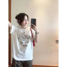 批发韩国大码女装纯棉210克100%棉女夏装慵懒宽松百搭印花短袖<b class='q'>T</b><b class='q'>恤</b>韩系