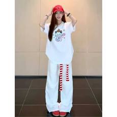 批发韩国大码女装纯棉210克100%棉女夏装慵懒宽松百搭印花短袖<b class='q'>T</b><b class='q'>恤</b>韩系